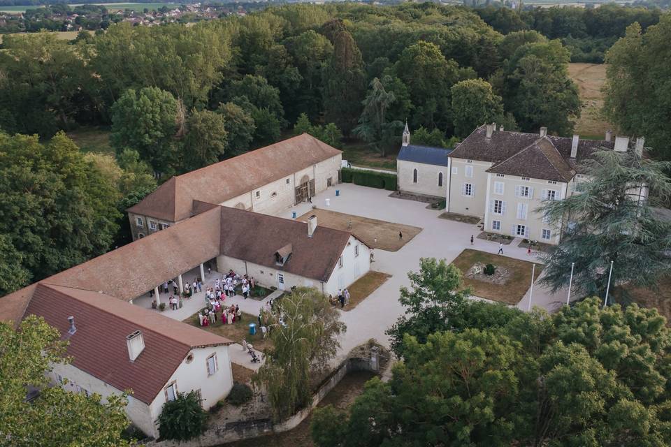 Vue aérienne mariage