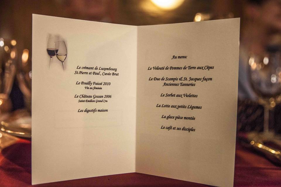 Soirée et menu