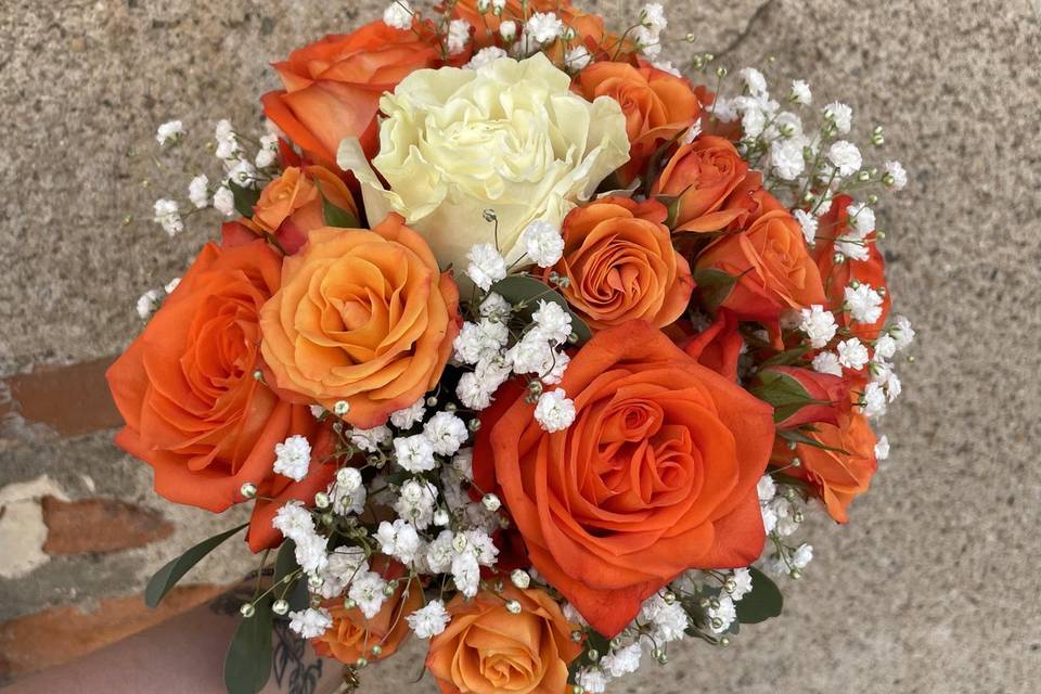 Bouquet orange et blanc