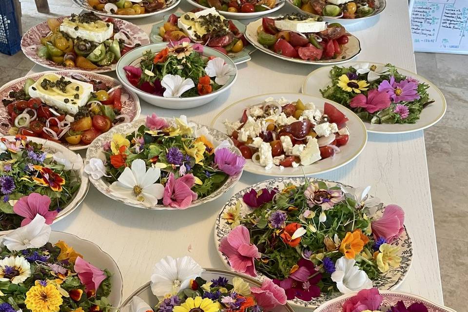 Salade fleurs comestibles