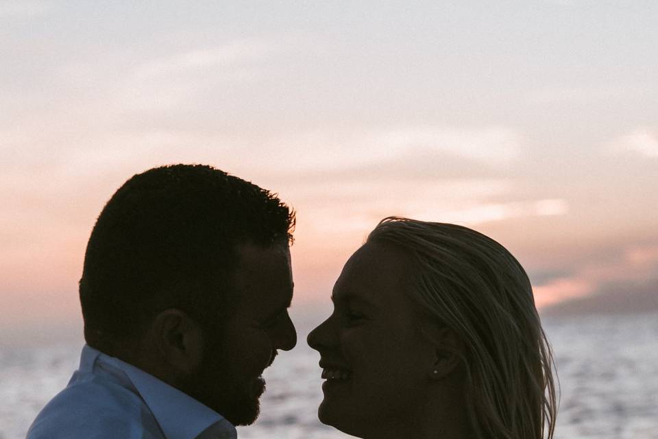 Couple dans l'eau