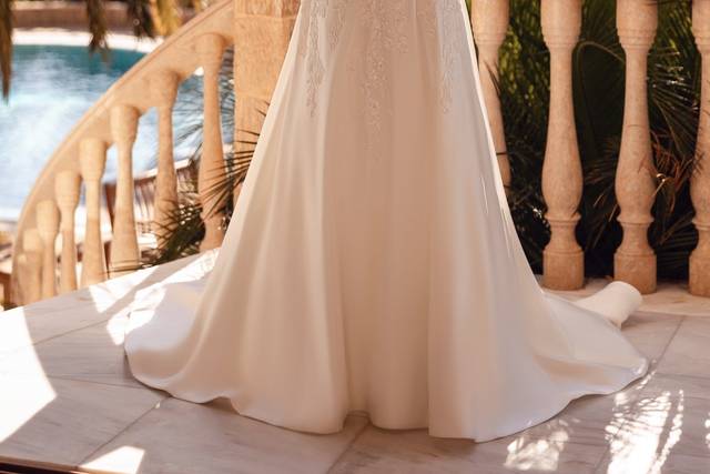Robe de mariée décolle bateau