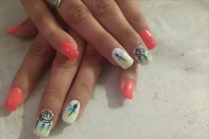 Gel nail art attrape rêve