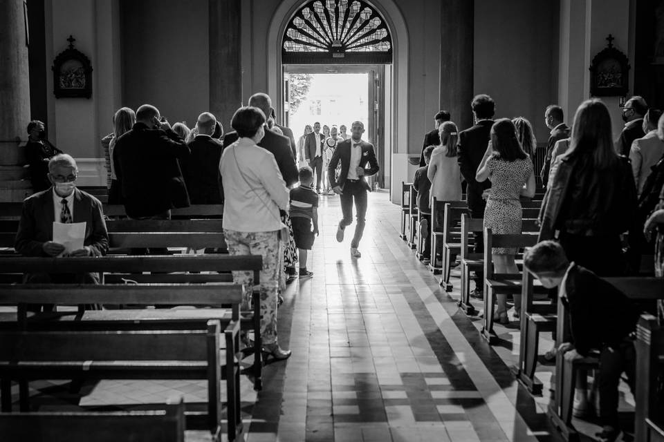 L'arrivée à l'Eglise