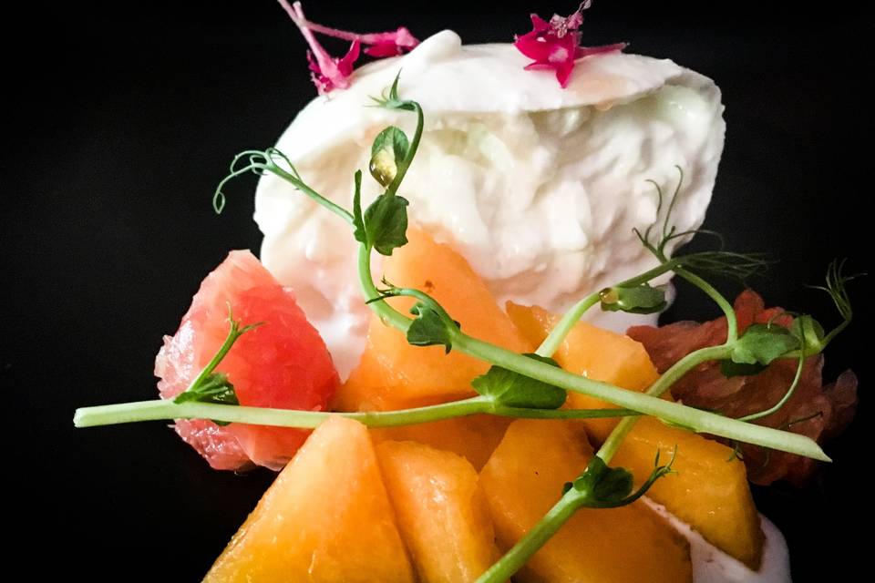 Burrata et melon