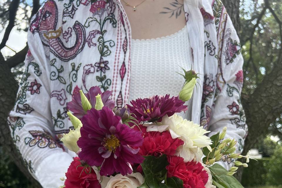 Bouquet de mariée, coloré