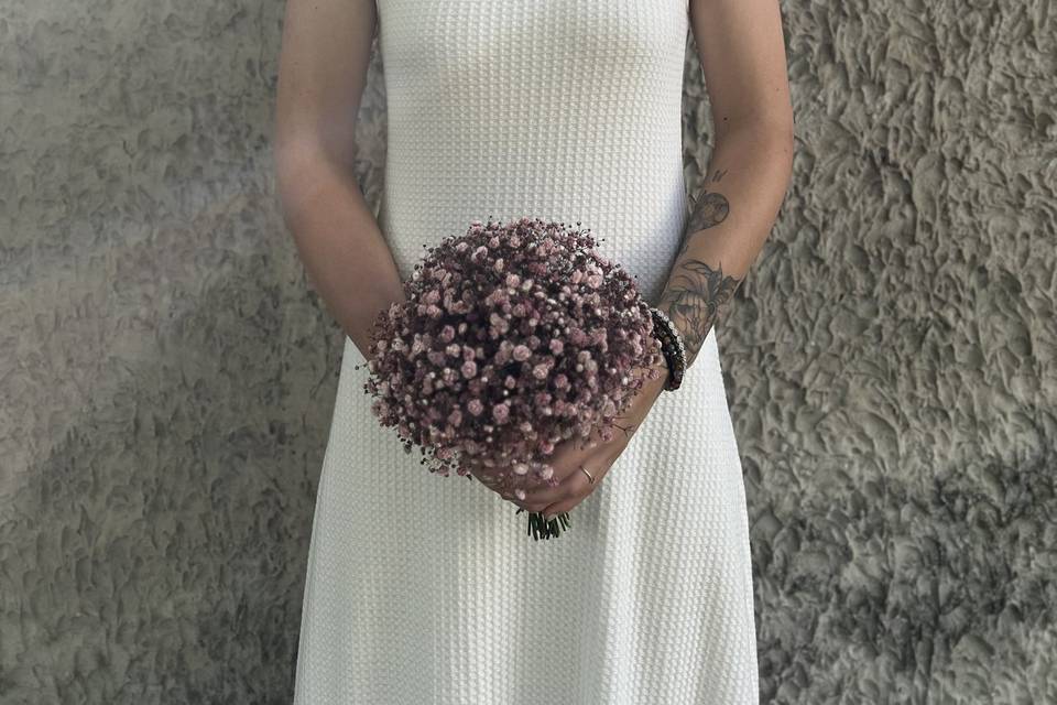 Bouquet mariée en gypsophile