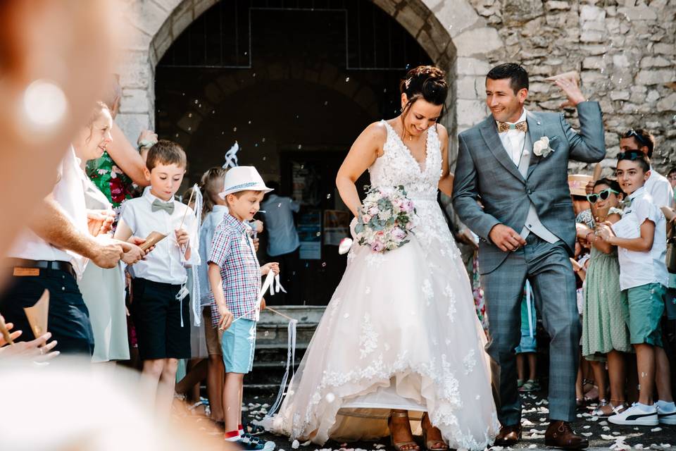 Sortie d'église mariage