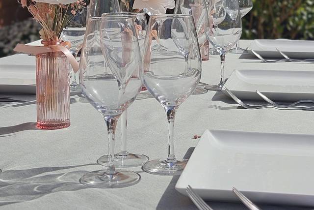 Centres de tables roses