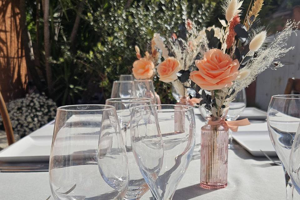 Centres de table roses