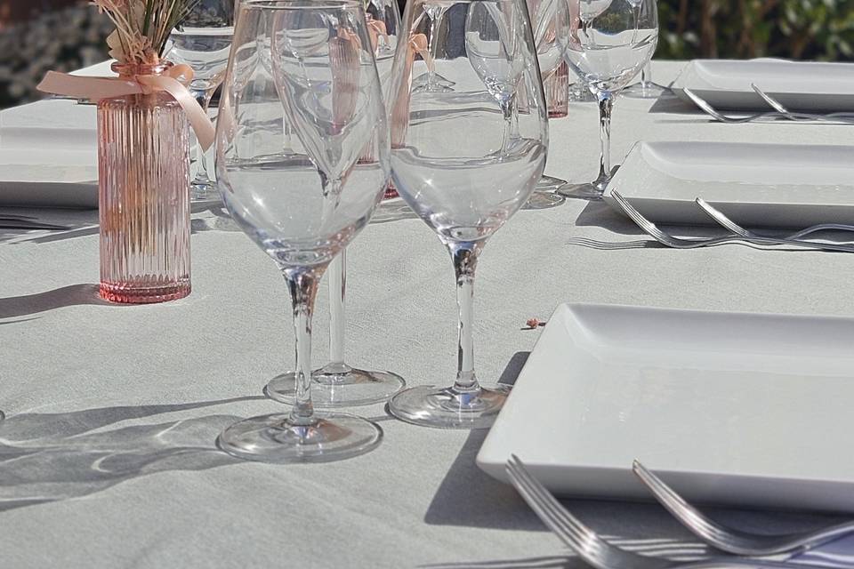 Centres de tables roses