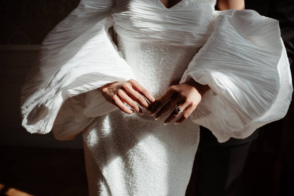 Détail robe de la mariée