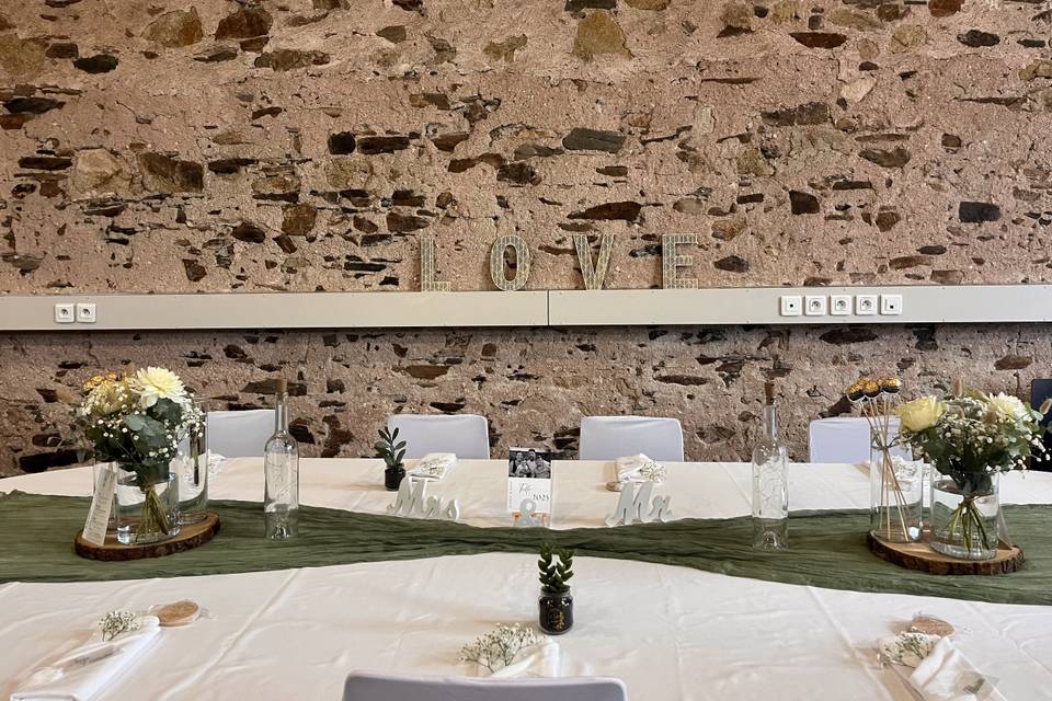 Décoration table des mariés