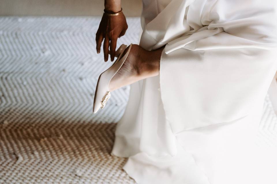 Chaussure de la mariée
