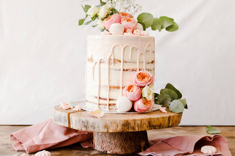 Naked cake fleurie