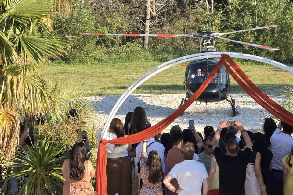 Arrivée hélicoptère
