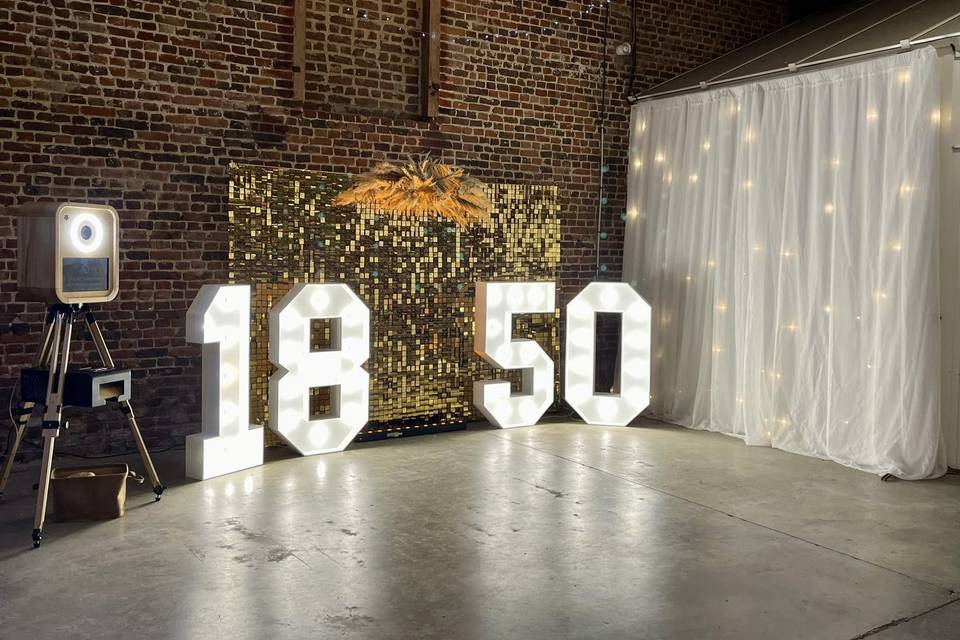 Chiffre lumineux et backdrop
