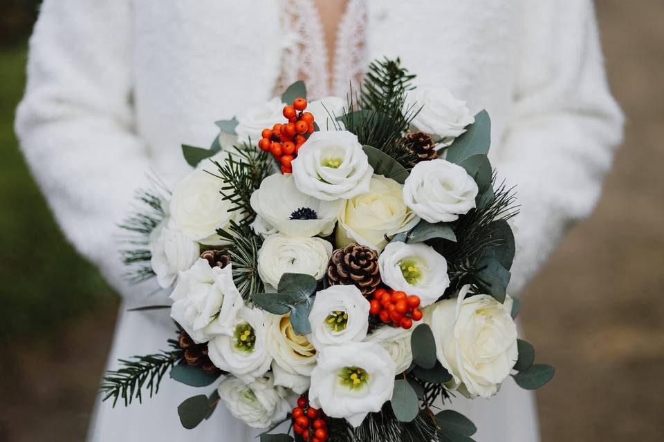 Bouquets sur les tables