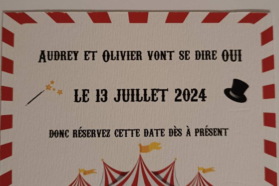 Save the date cirque