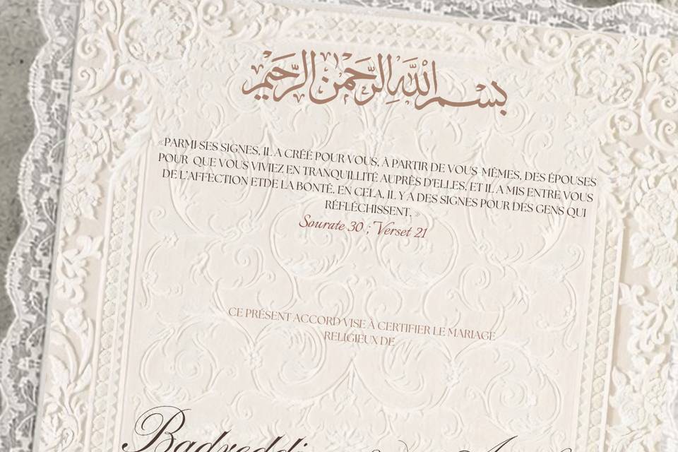 Certificat de mariage
