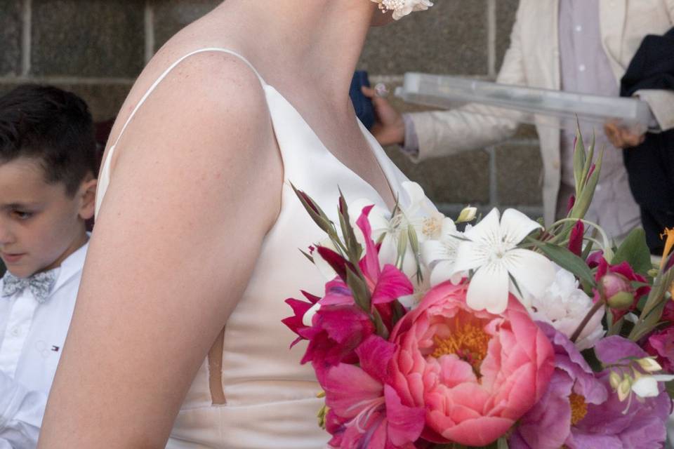 Mariée et bouquet