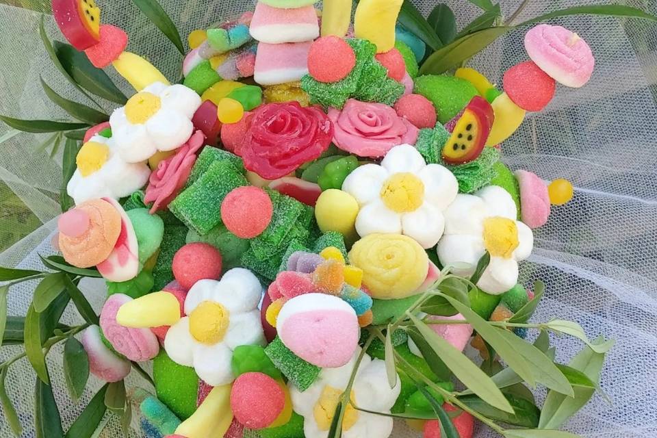 Bouquet de mariée en bonbons