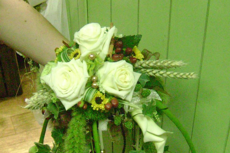 Bouquet de mariée roses blanches