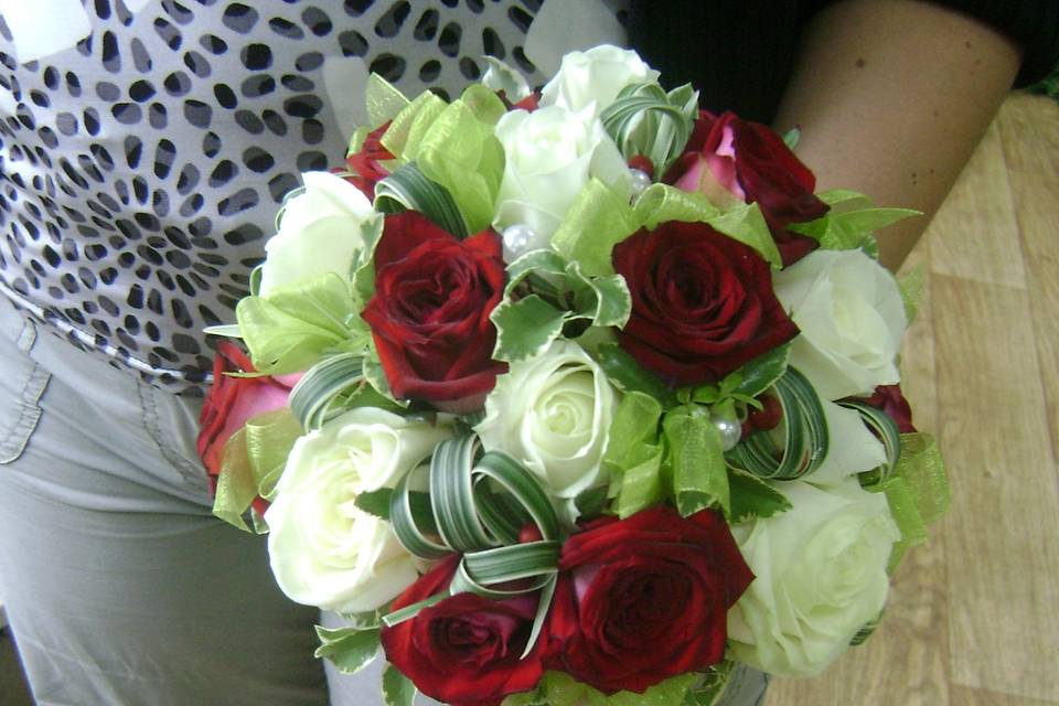 Bouquet de mariée bicolore