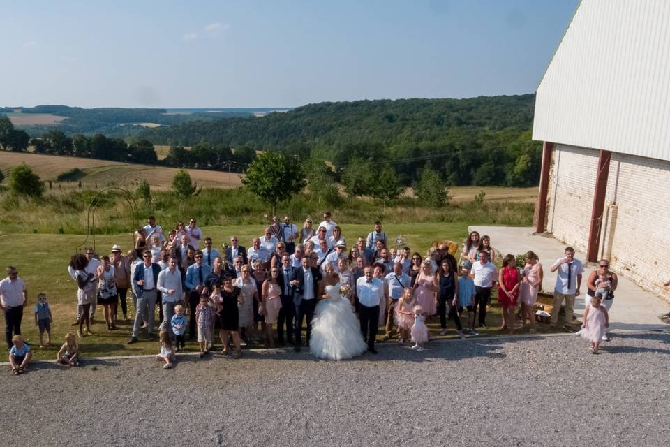 Photo de groupe par drone