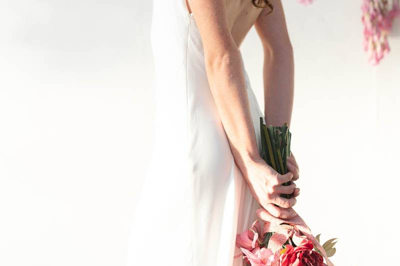 Mariée et fleurs