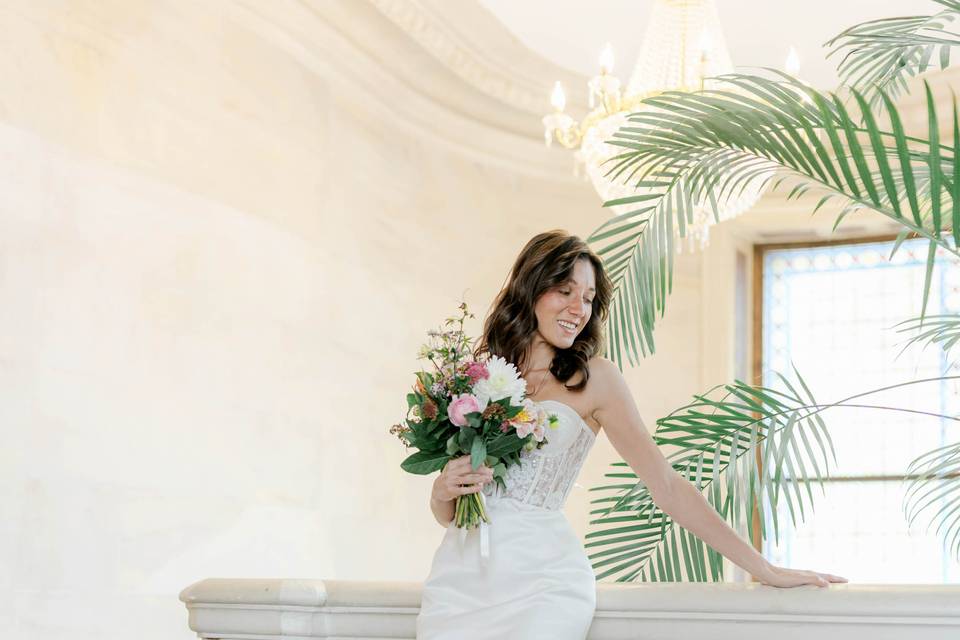 Robe de mariée & Fleurs