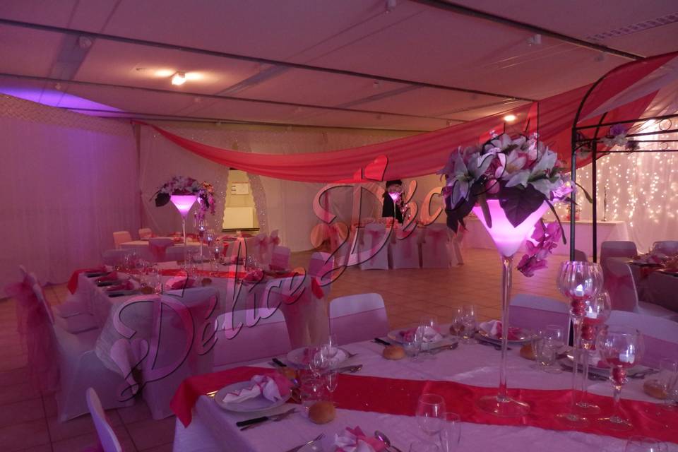 Déco blanc et rose fuchsia