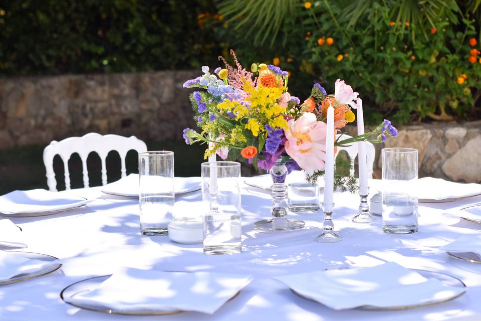 Centre de table coloré