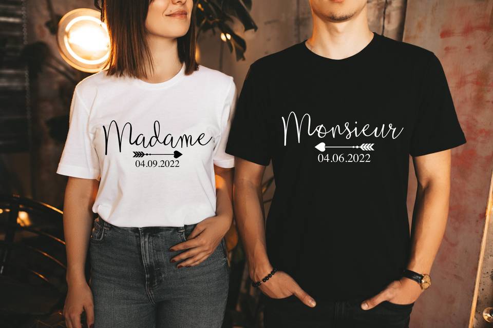 Tshirt monsieur madame