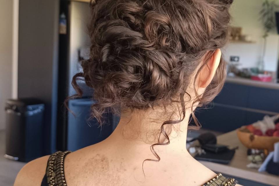 Chignon bouclé