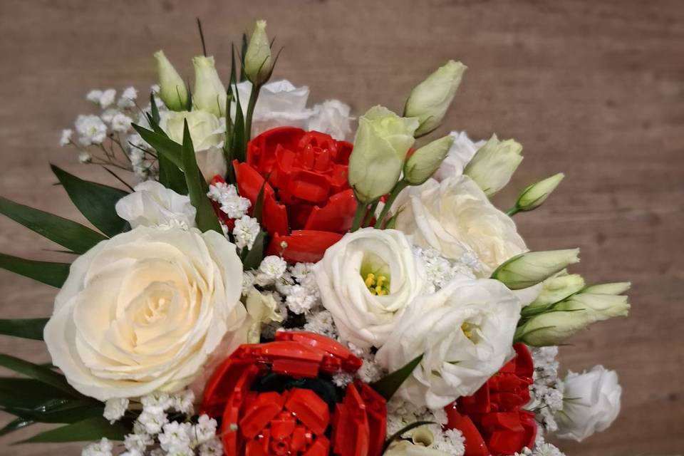 Bouquet de mariée, fleurs Légo