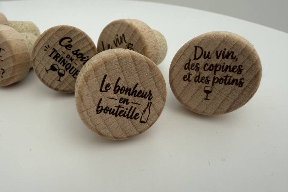 Bouchon vin personnalisés
