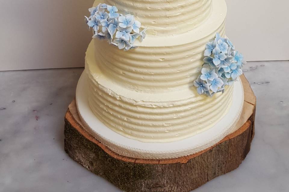 Naked cake hortensias