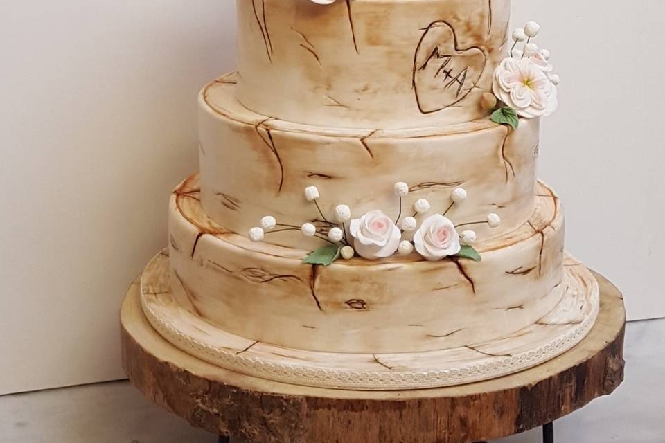 Wedding cake effet bouleau