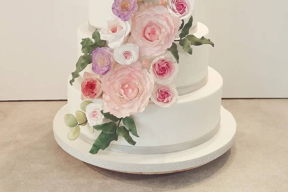 Wedding Cake fleurs en sucre