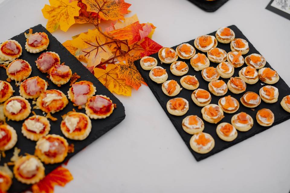 Pizzas, blinis