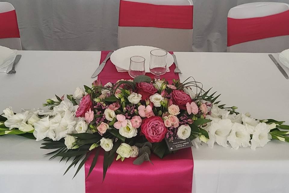 Mariage blanc et fuschia