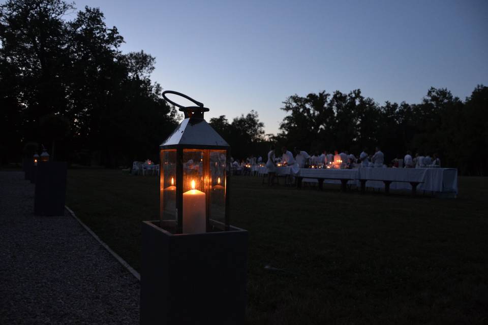 Soirée blanche dans le parc