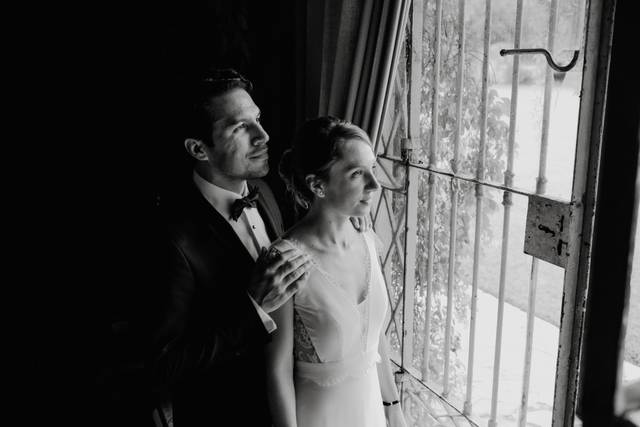 Portrait couple noir et blanc