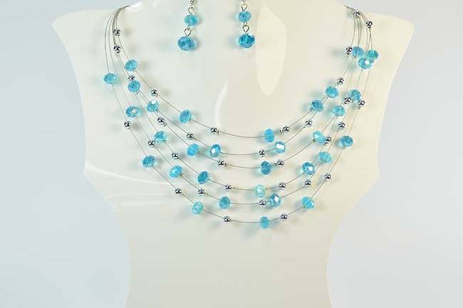 Parure sautoir turquoise