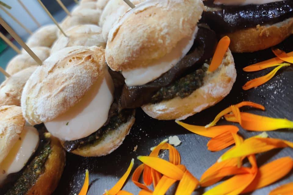 Petits choux mozza aubergines