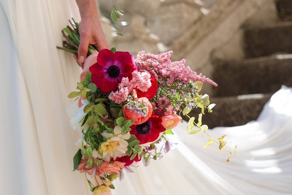 Robe et bouquet