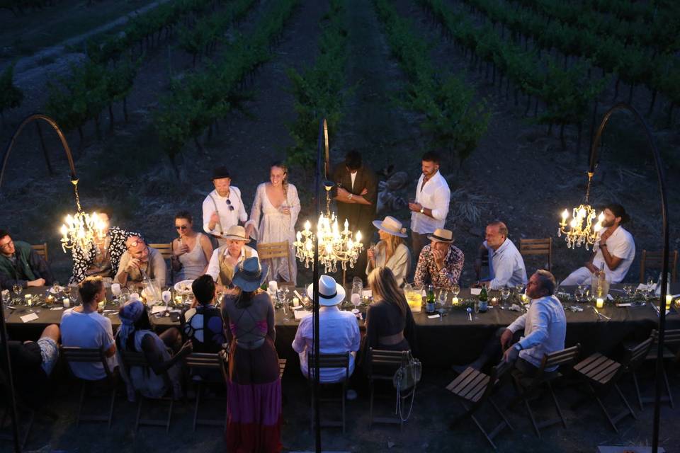 Diner dans les vignes