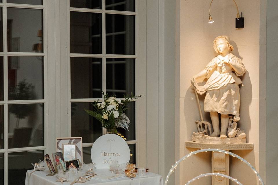 Table urne mariage hiver
