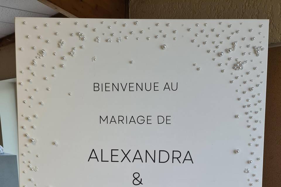 Panneau mariage perles